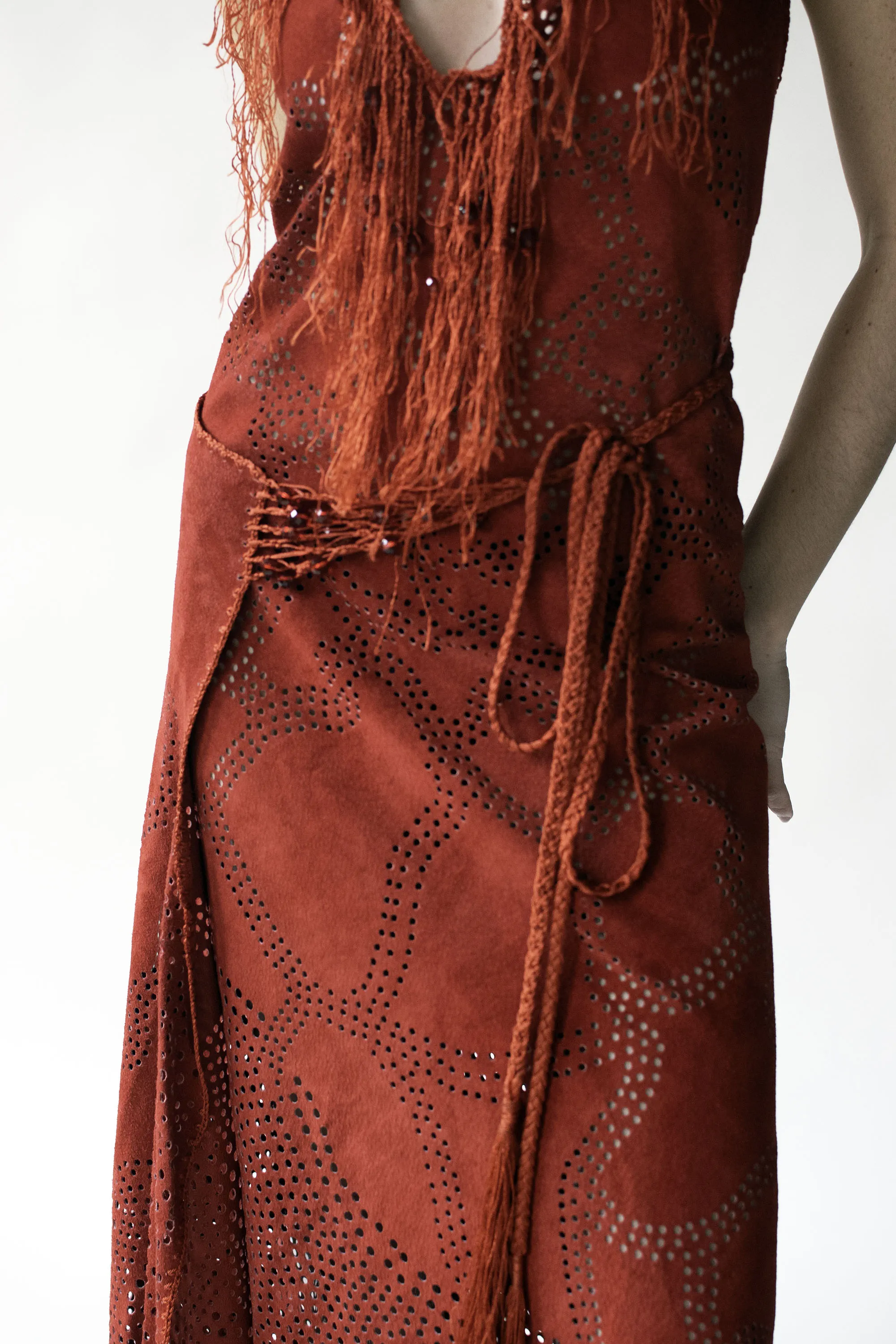 1970s Red Suede Dress | Rogerio