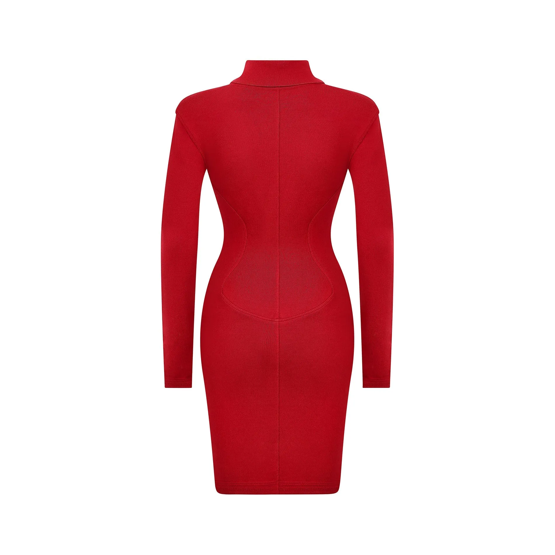 1990s Alaia Red Knitted Body Con Dress