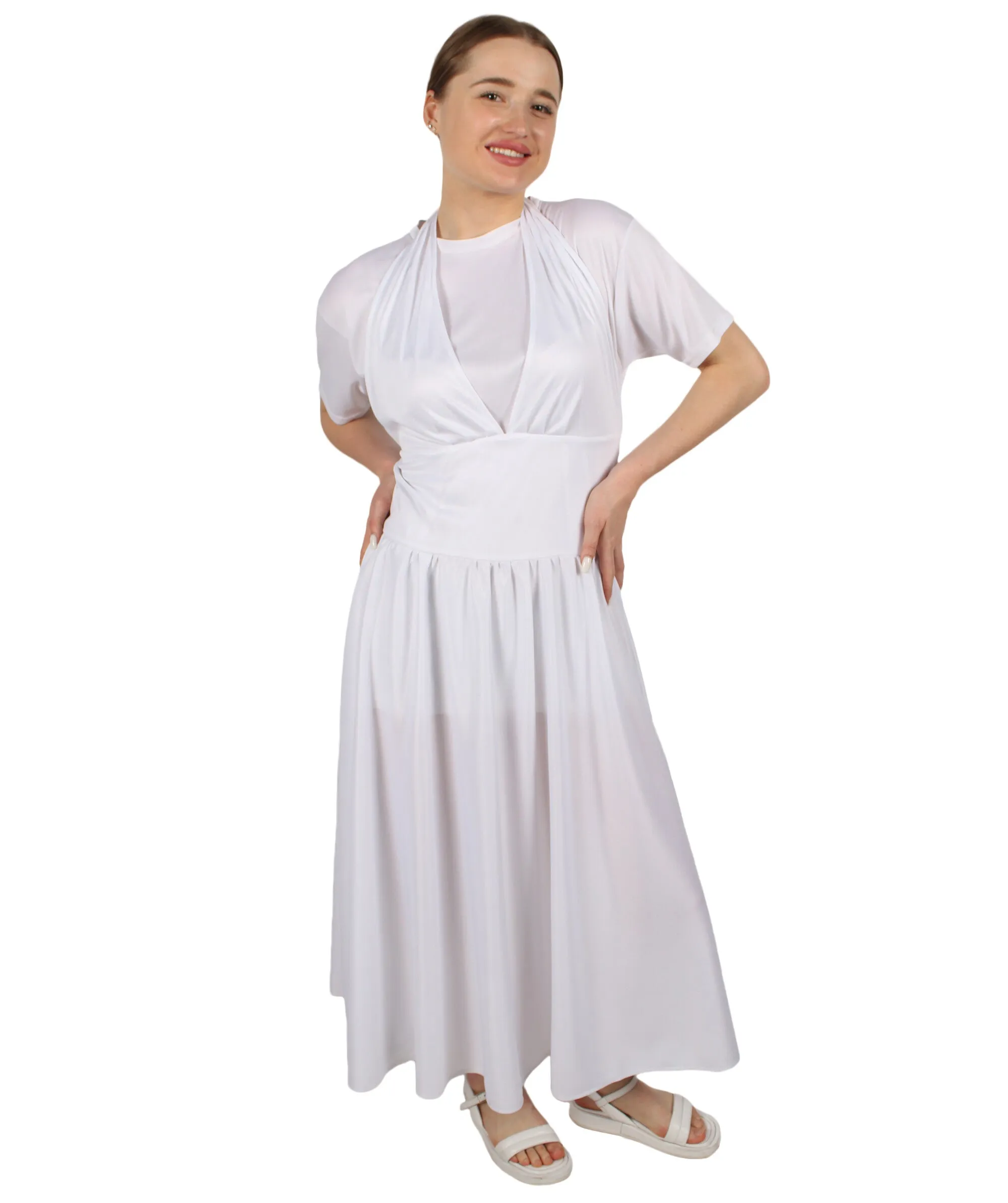 Adult Women’s 50's Hollywood Sex Symbol White Ivory Cocktail Dress | Multiple Size Options