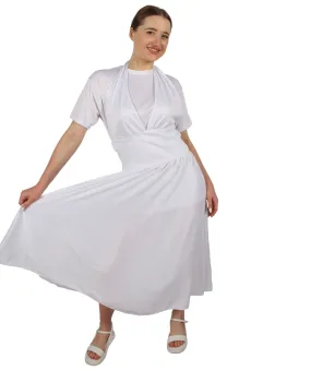Adult Women’s 50's Hollywood Sex Symbol White Ivory Cocktail Dress | Multiple Size Options