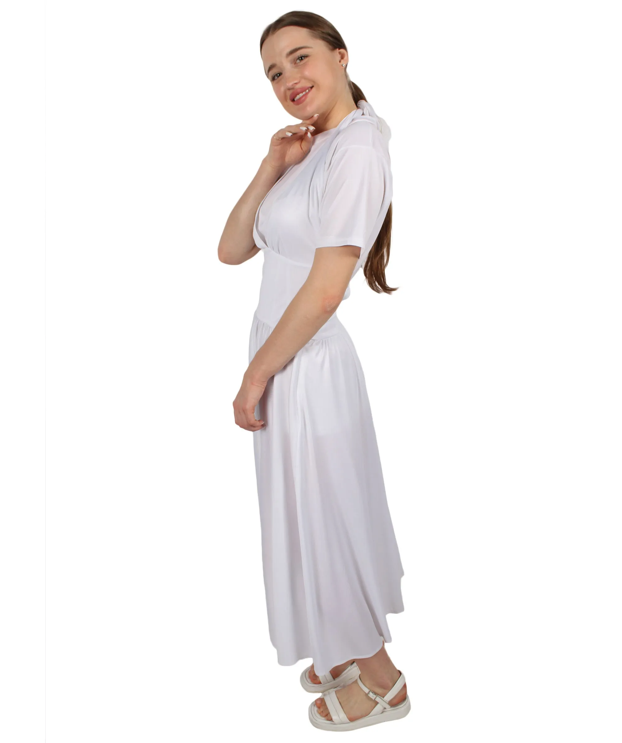 Adult Women’s 50's Hollywood Sex Symbol White Ivory Cocktail Dress | Multiple Size Options