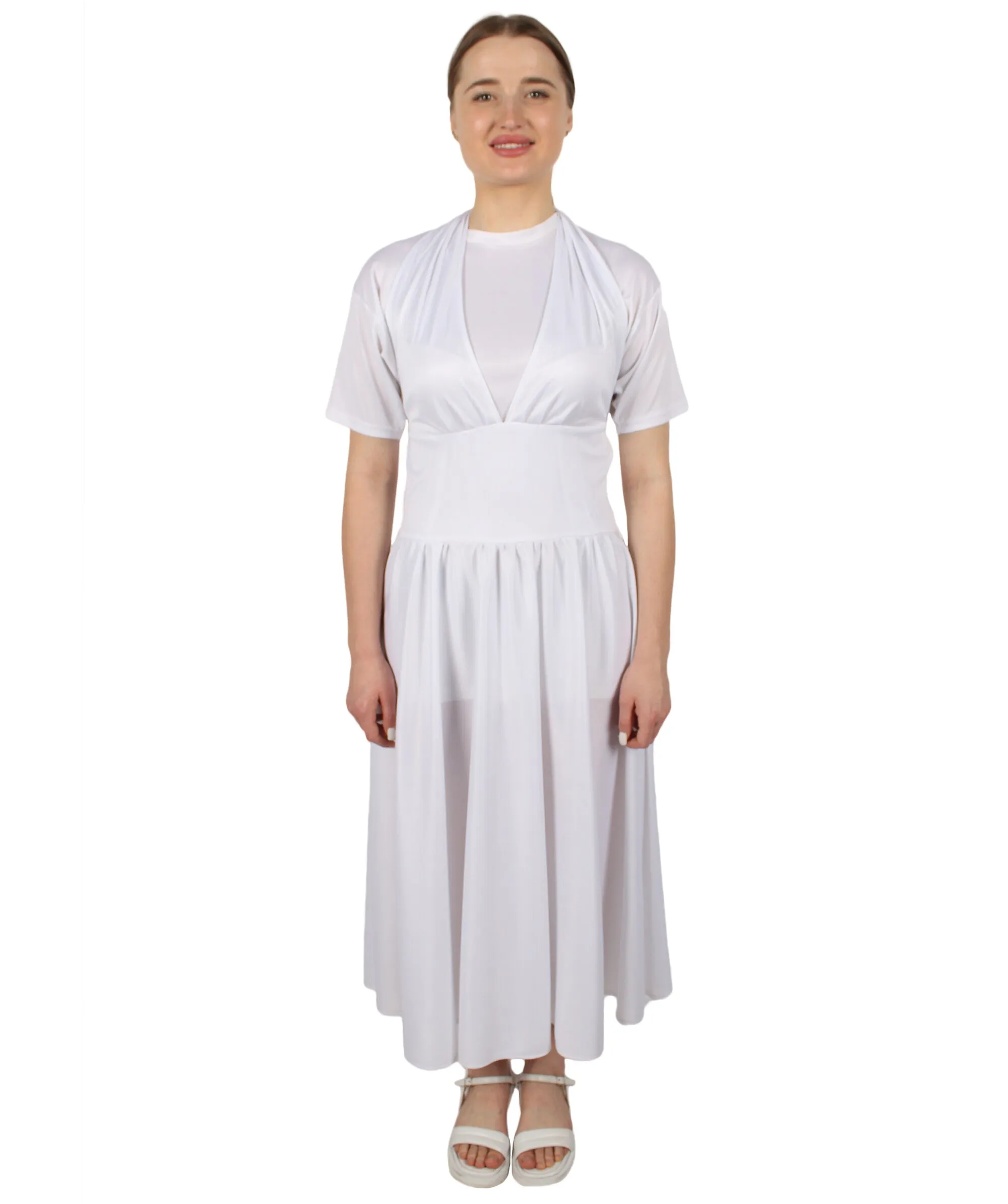Adult Women’s 50's Hollywood Sex Symbol White Ivory Cocktail Dress | Multiple Size Options