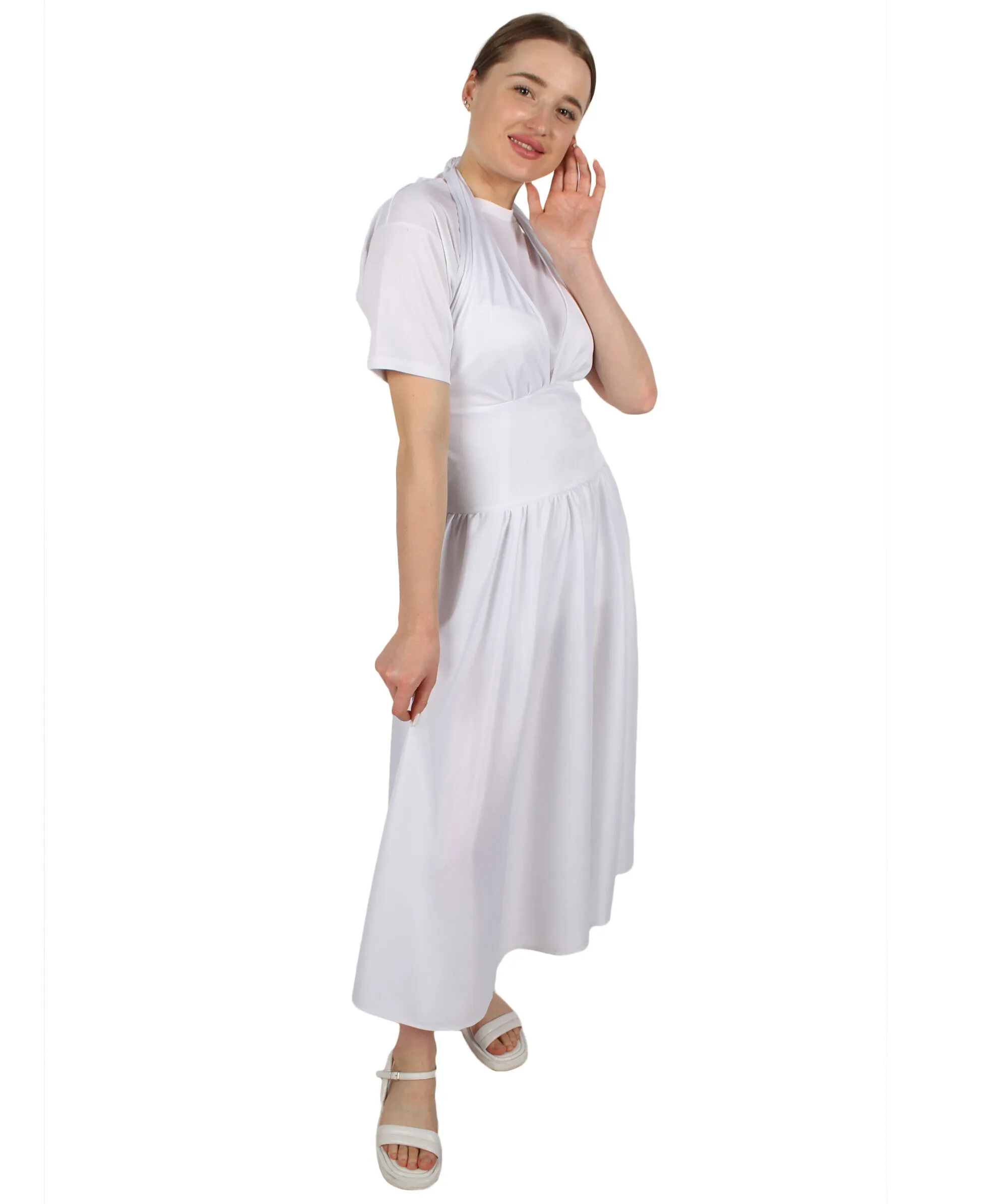 Adult Women’s 50's Hollywood Sex Symbol White Ivory Cocktail Dress | Multiple Size Options