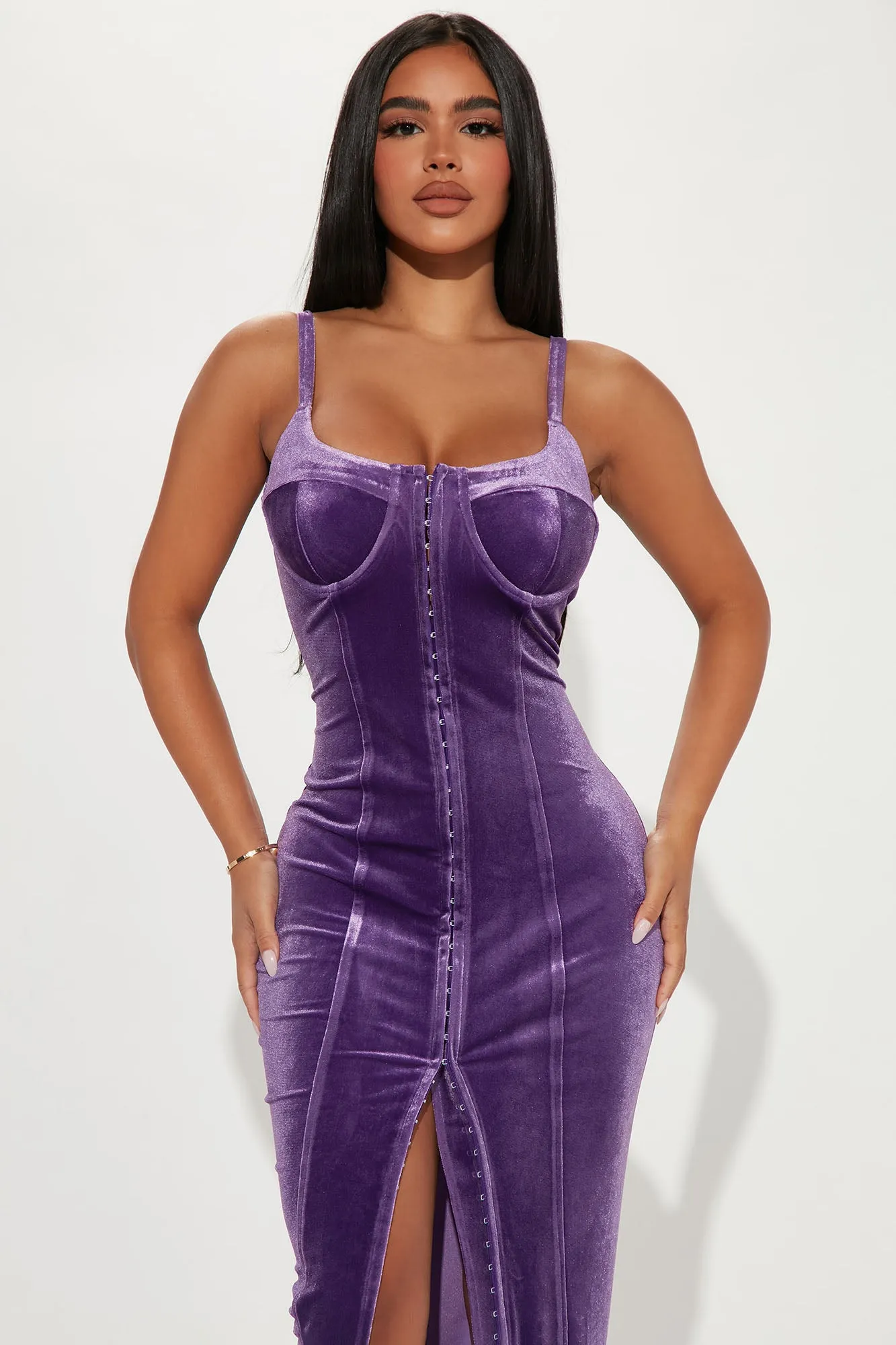Agnes Velvet Maxi Dress - Purple