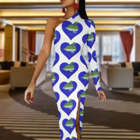 AGXi Love Half Sleeve Slit Dress
