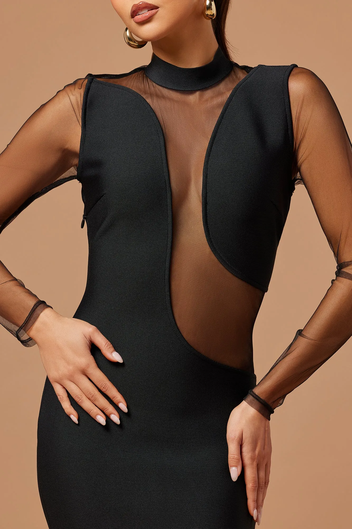 Allegra Bandage Maxi Dress - Black
