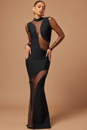 Allegra Bandage Maxi Dress - Black