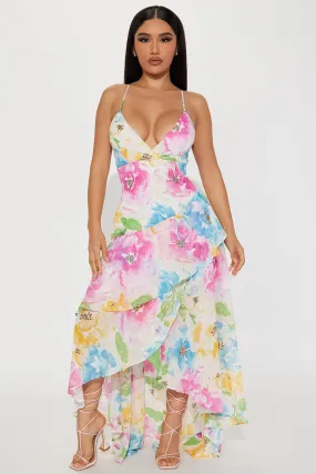 Aloha Floral Maxi Dress - White/combo