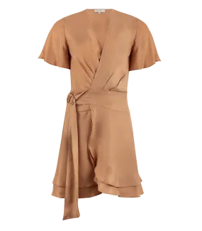 Amanda Short Wrap Dress Nude