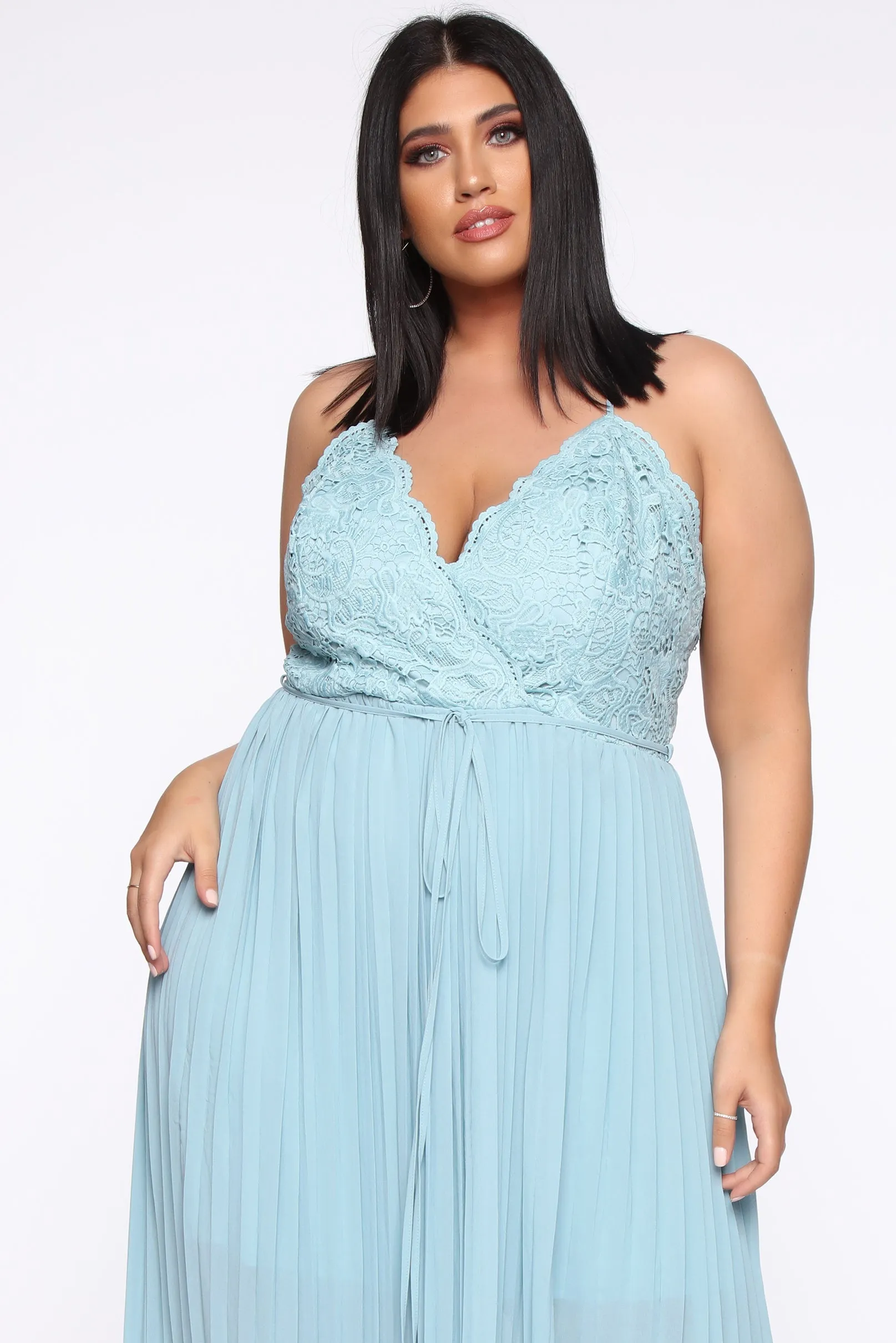 Ancient Love Story Pleated Maxi Dress - Blue