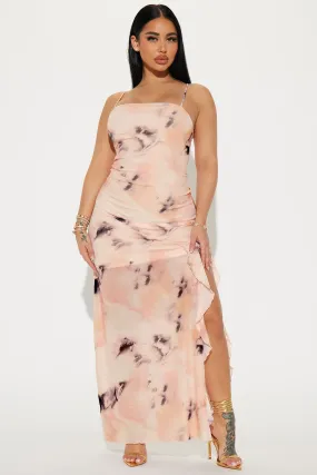 Andrea Mesh Maxi Dress - Pink/combo