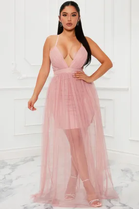 Andrya Tulle Maxi Dress - Mauve