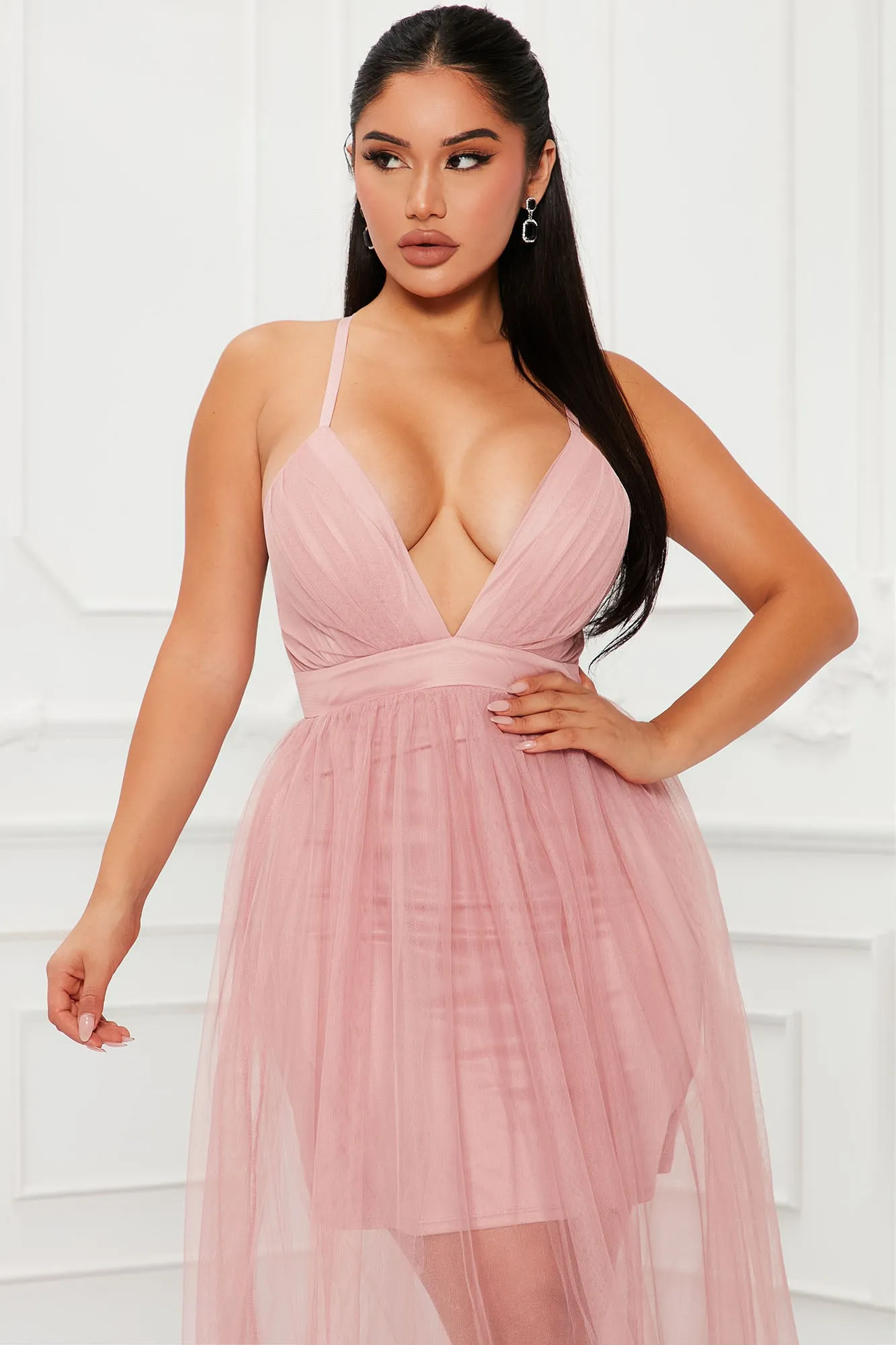 Andrya Tulle Maxi Dress - Mauve