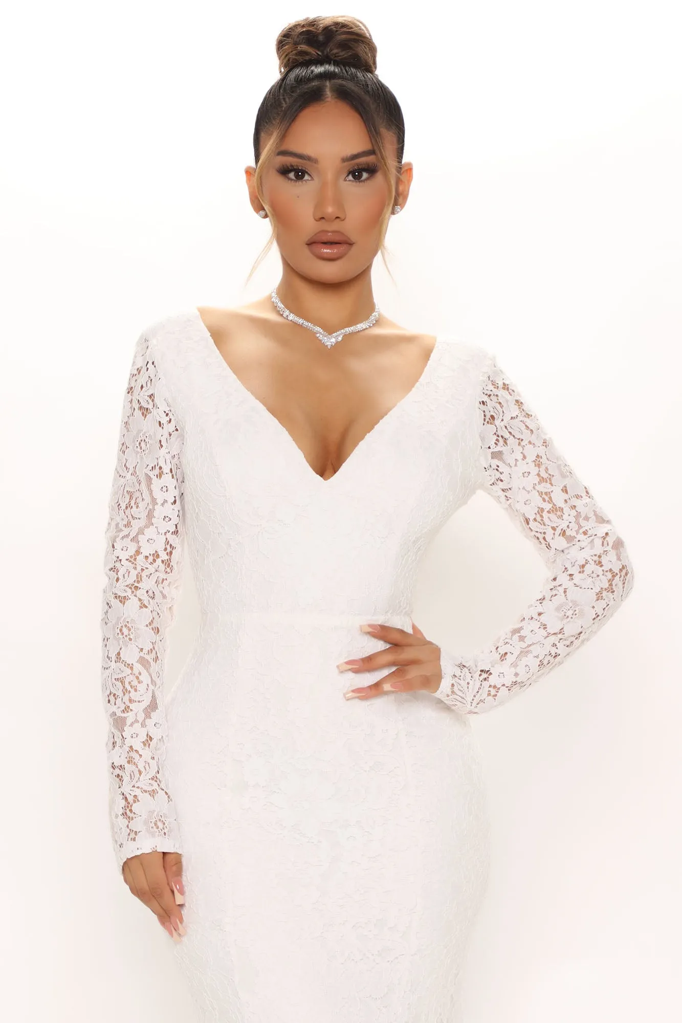 Angelic Lace Maxi Dress - White