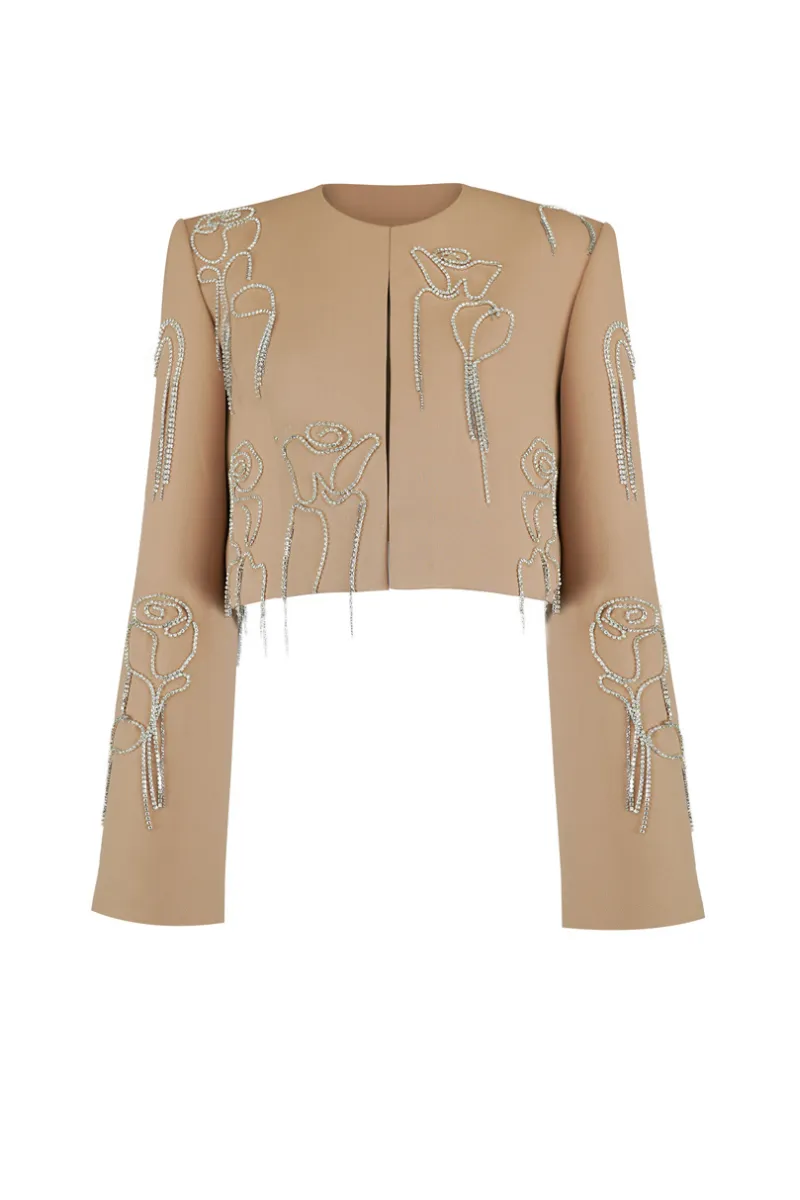 ARNOLD STRAIGHT SQUARE SHOULDER BLAZER BRA WRAP JACKET