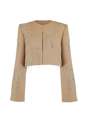 ARNOLD STRAIGHT SQUARE SHOULDER BLAZER BRA WRAP JACKET