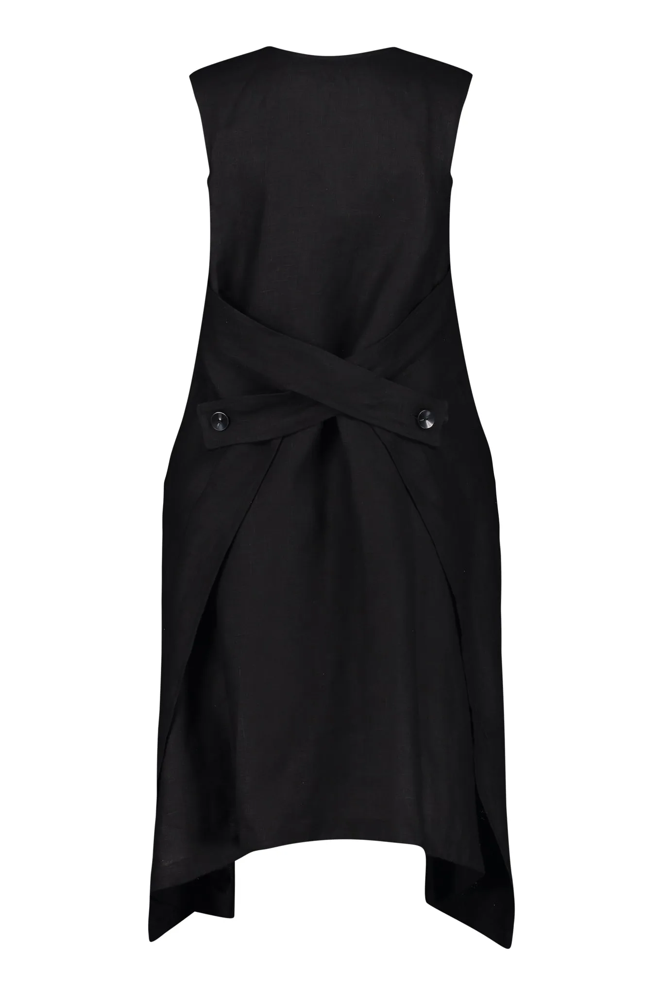 Atenea Sleeveless Linen Wrap Dress