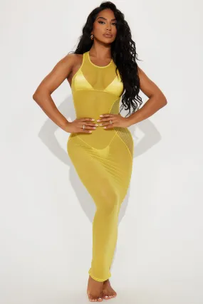 Beach Hottie Cover Up Dress - Neon Yellow