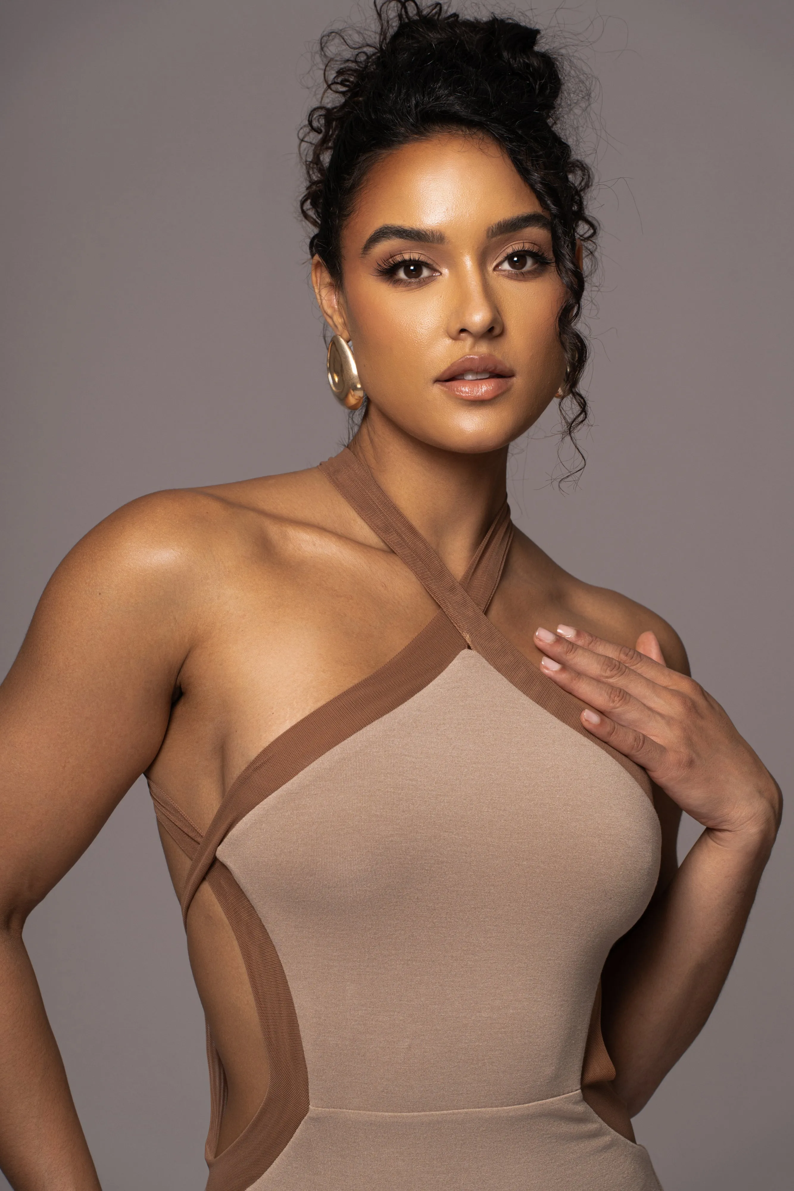 Beige Nights In Milan Maxi Dress