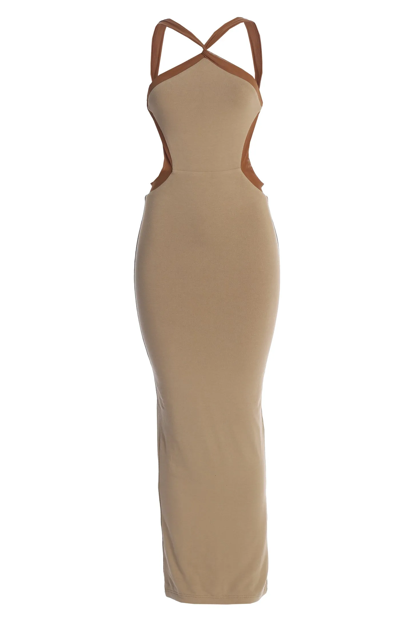 Beige Nights In Milan Maxi Dress