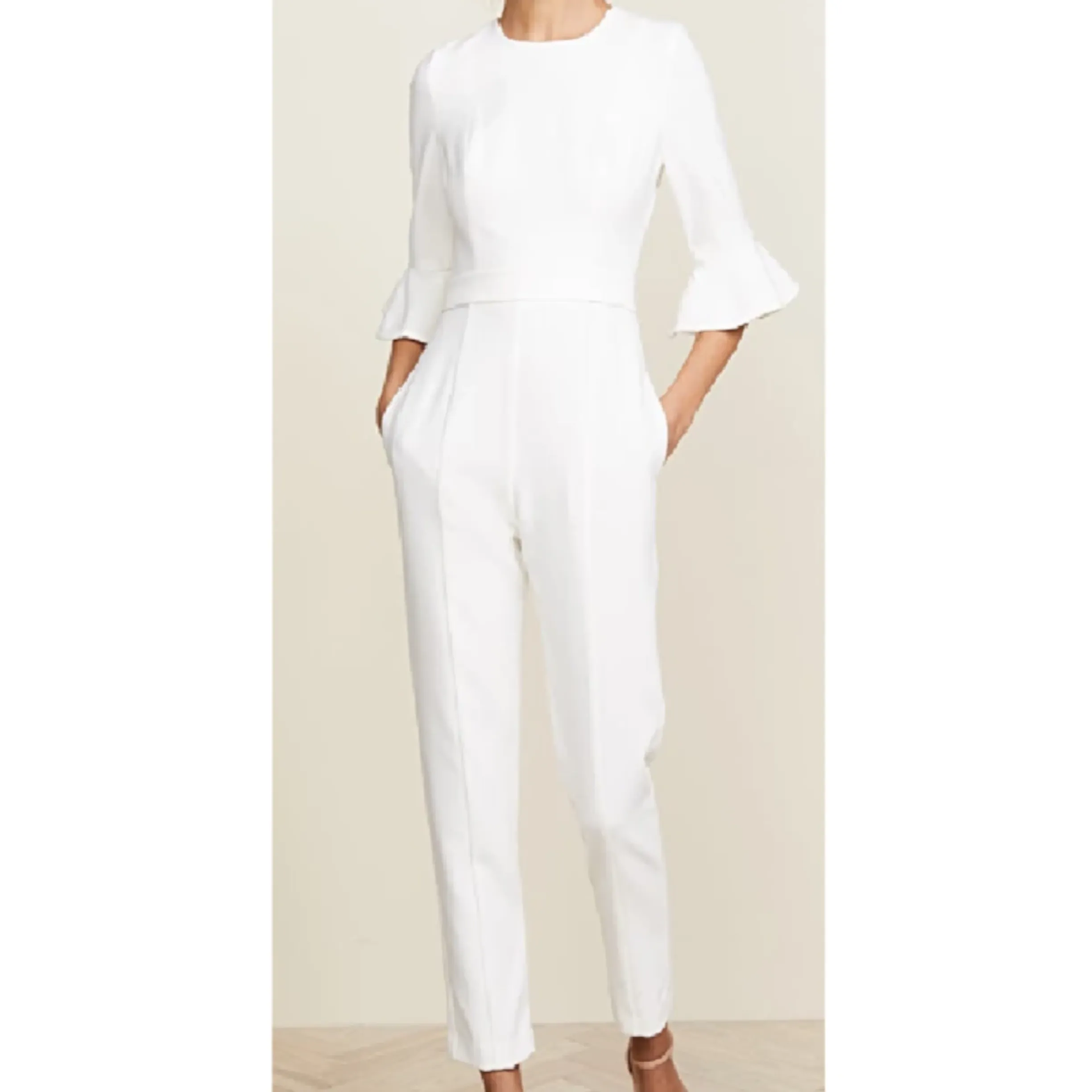 BLACK HALO White Brooklyn Jumpsuit Size 4