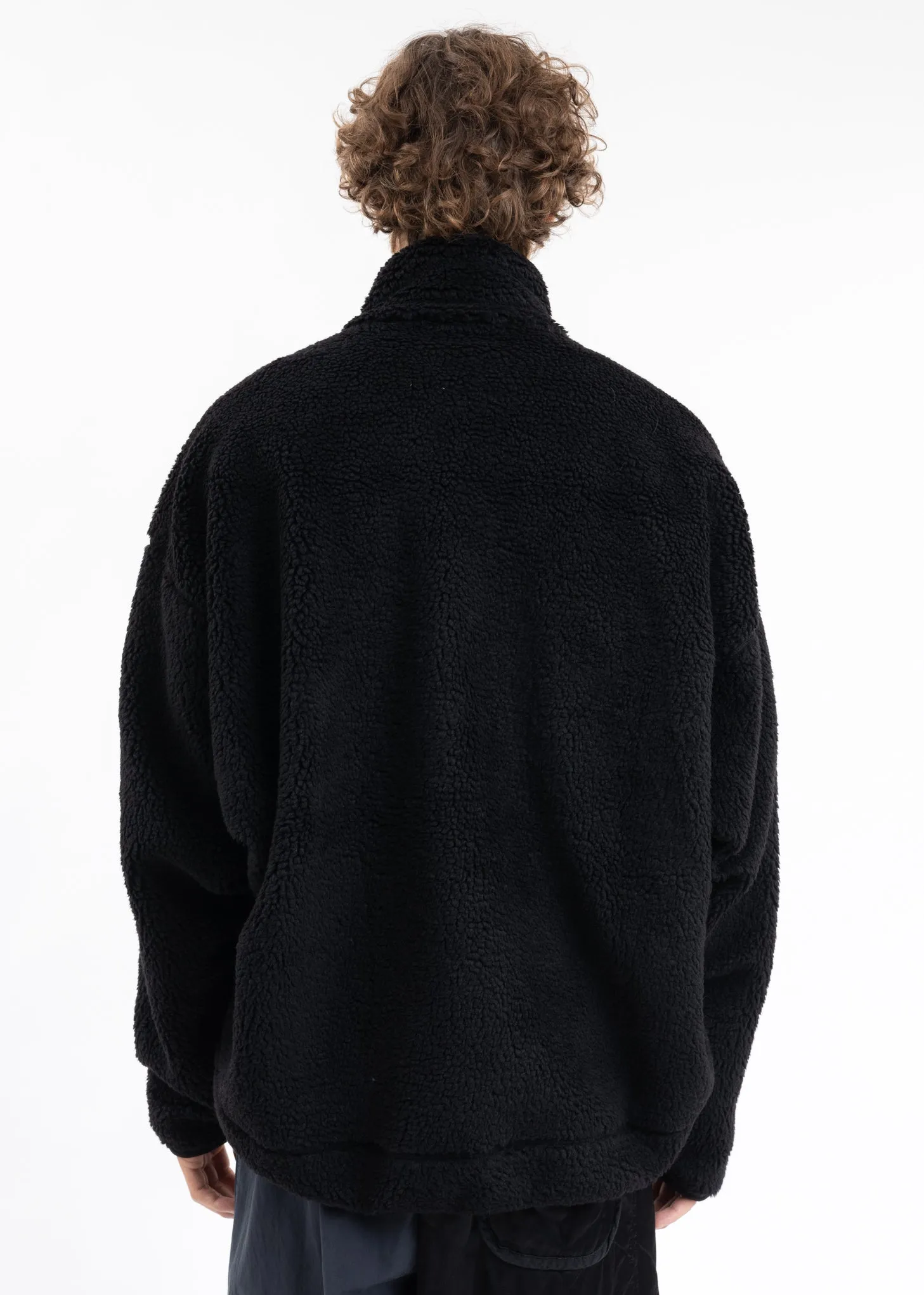 Black Wide Back Boa Blouson