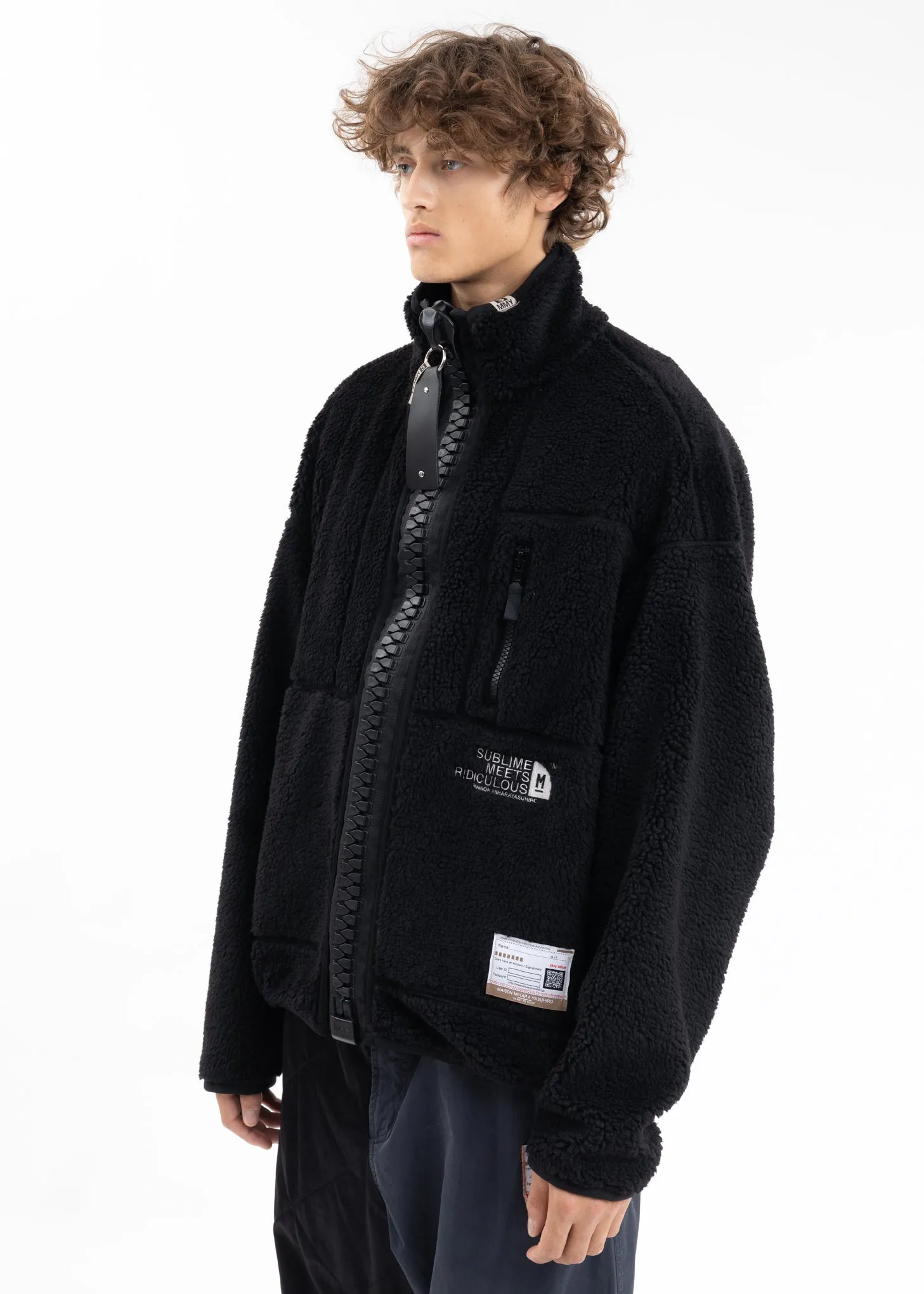 Black Wide Back Boa Blouson