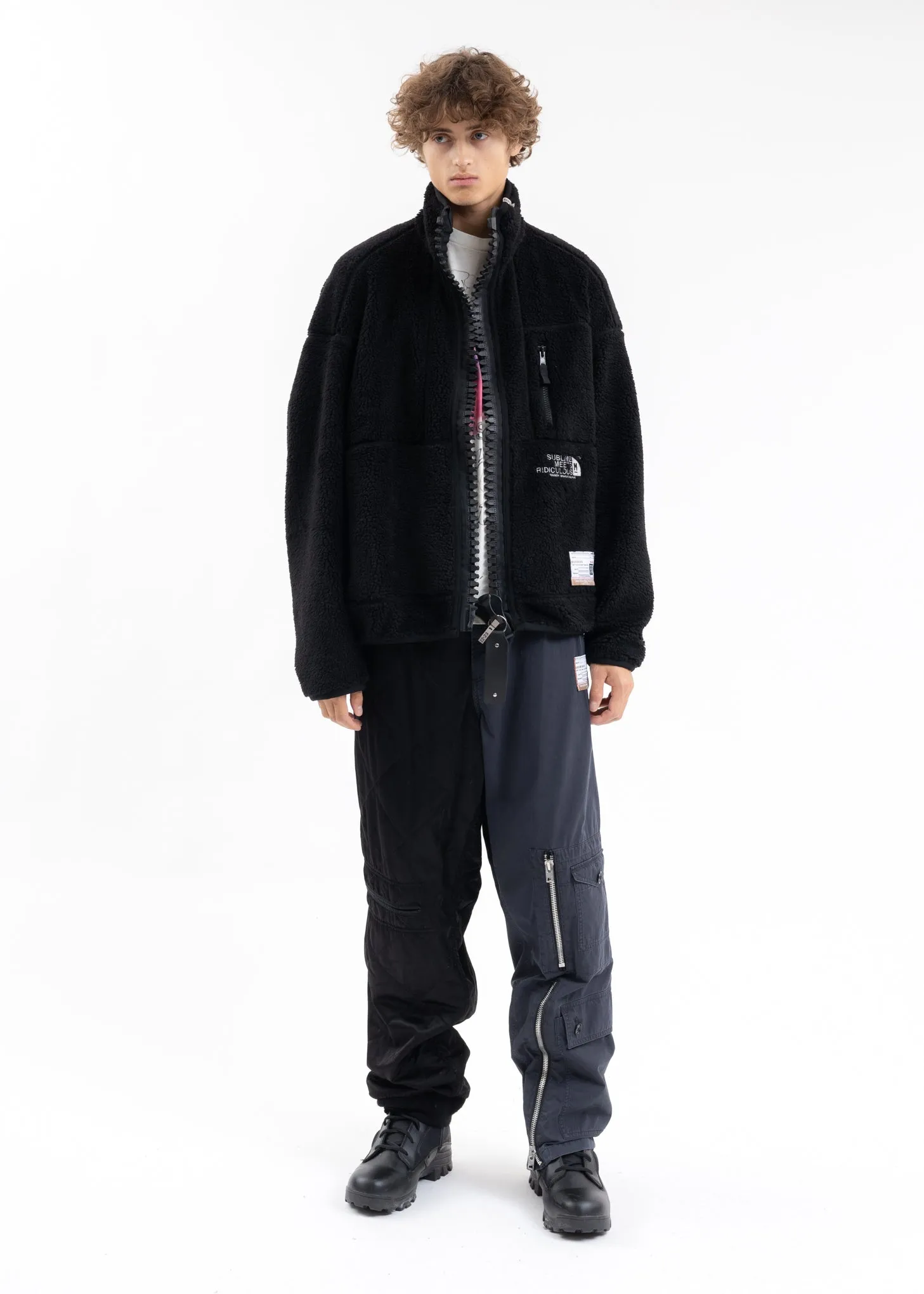 Black Wide Back Boa Blouson