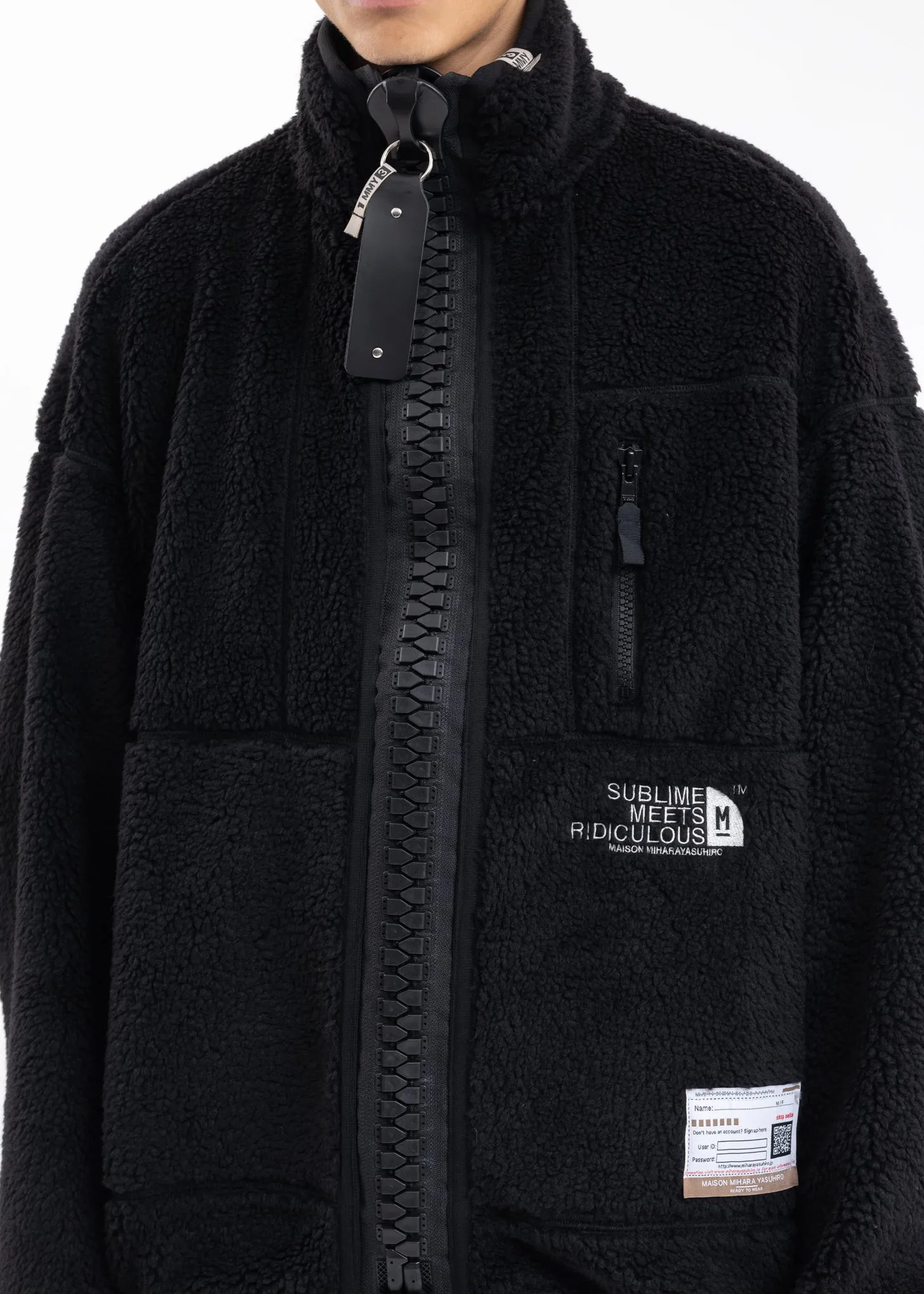 Black Wide Back Boa Blouson