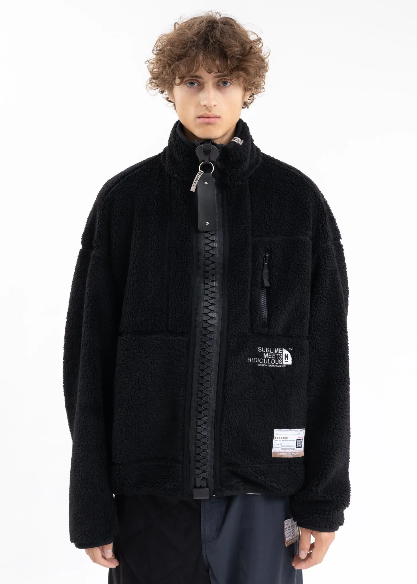 Black Wide Back Boa Blouson