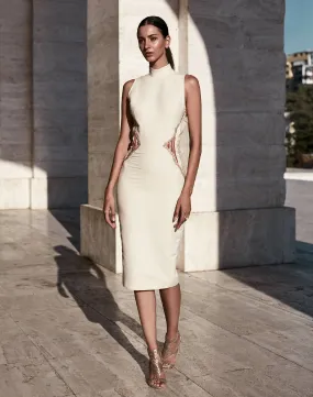 Bodycon Dress with Mandarin Collar