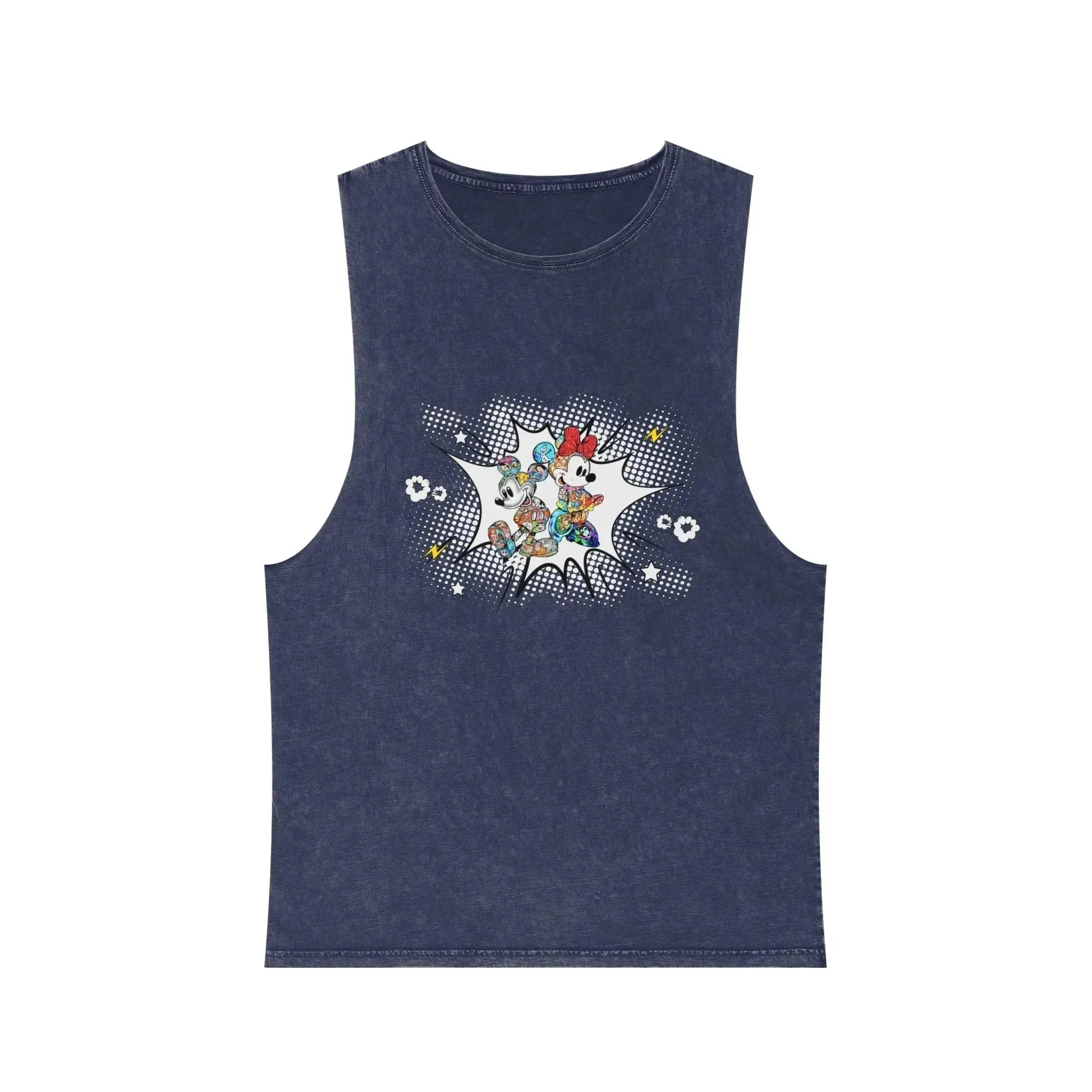 Boom Comic Mickey Minnie Unisex Stonewash Tank Top