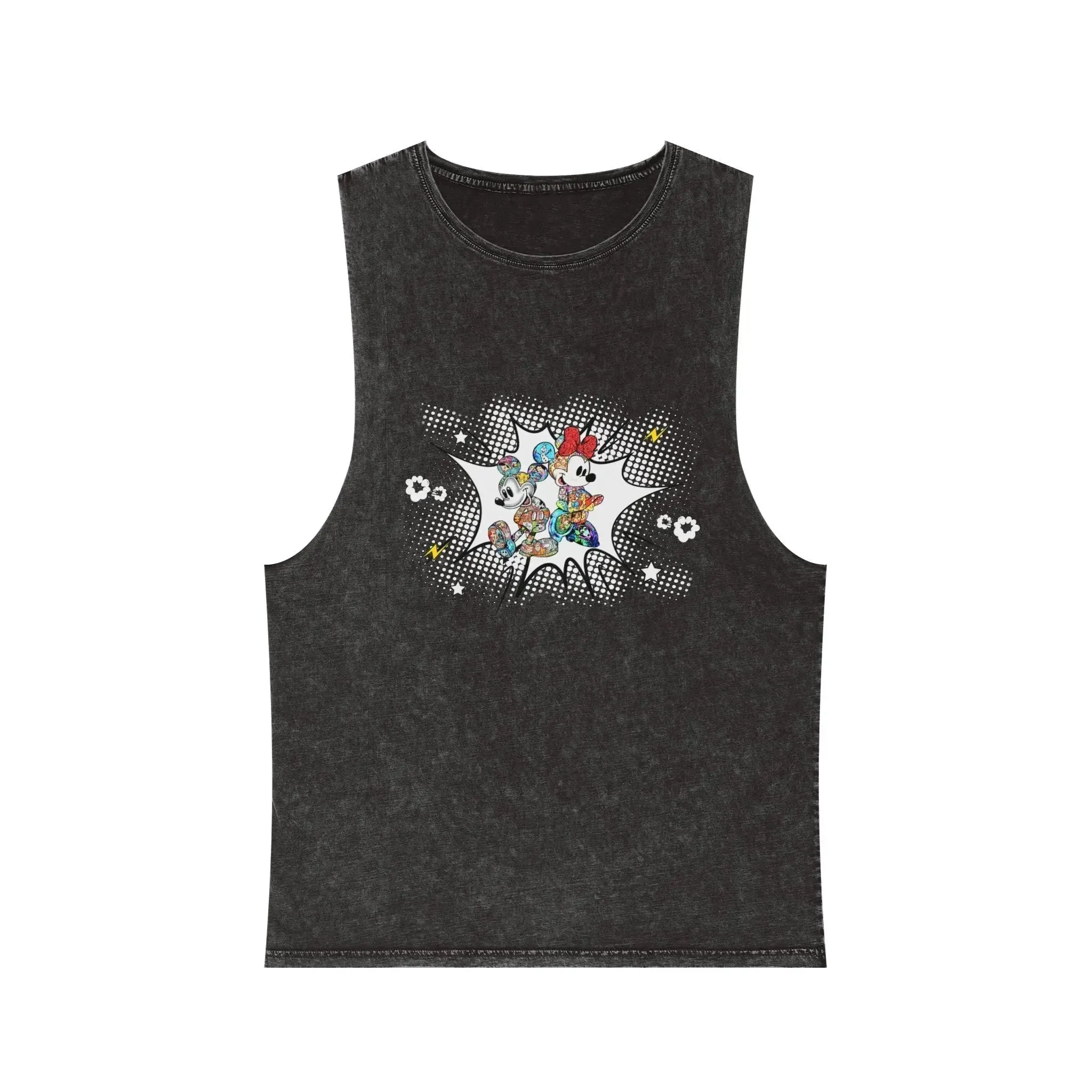 Boom Comic Mickey Minnie Unisex Stonewash Tank Top