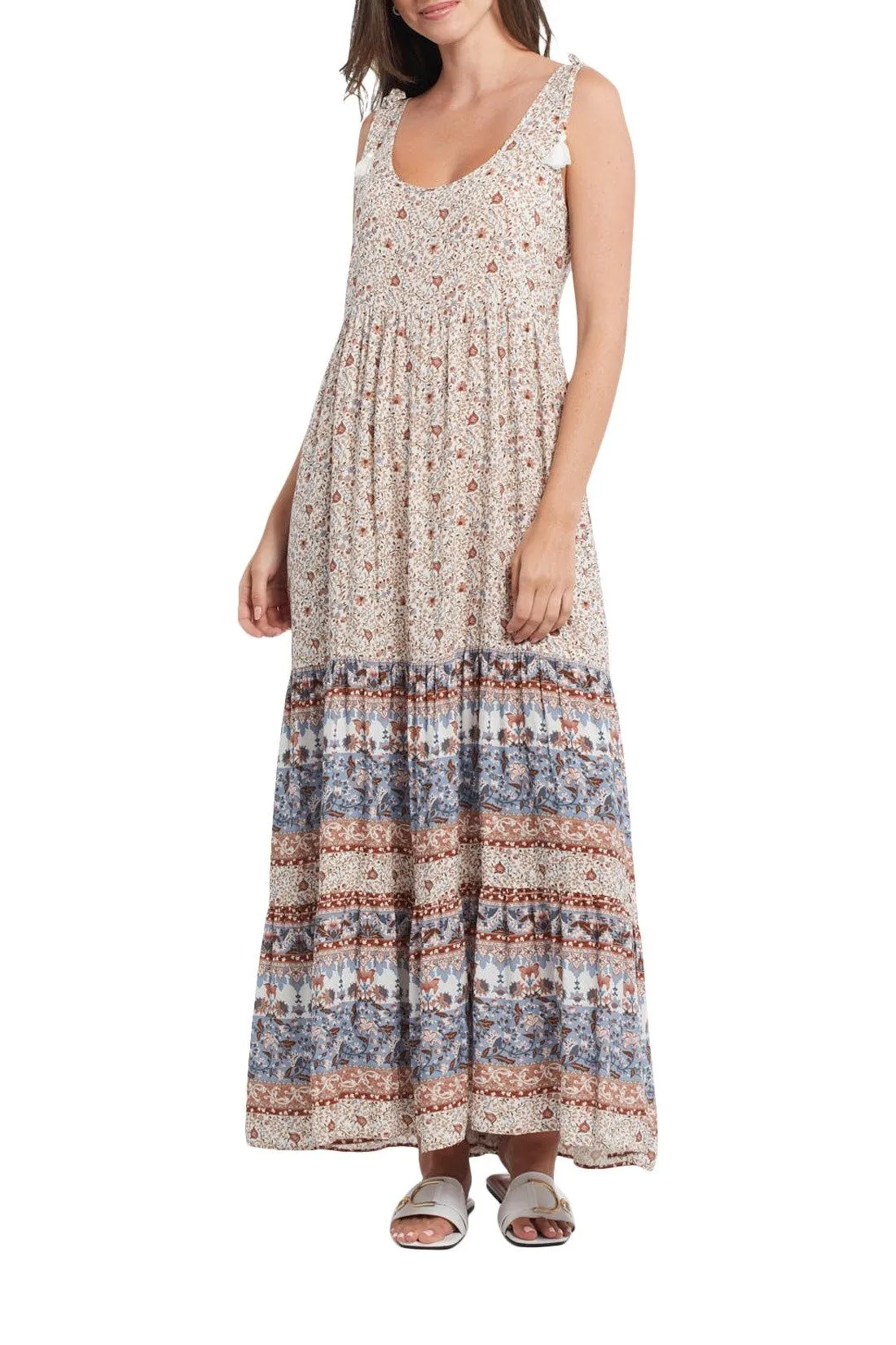Border Print Maxi Dress
