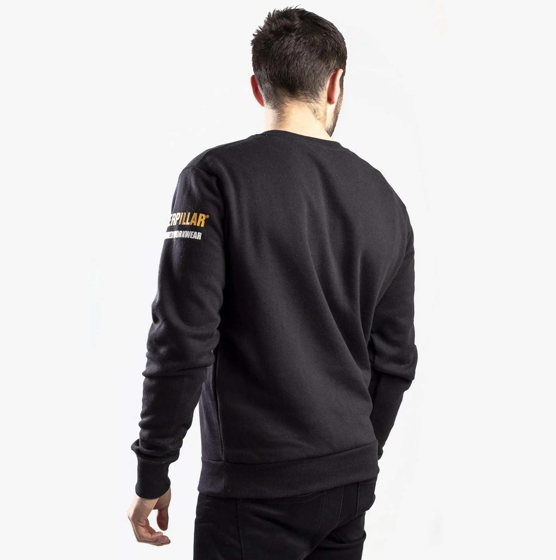 CAT ESSENTIALS CREW NECK Mens Cotton/Fleece Jumper Black