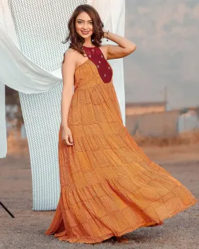 Chiffon Halter Neck Maxi