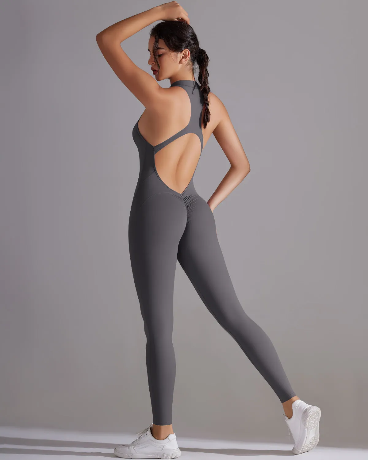 Coralie Seamless Scrunch Jumpsuit - Graphite