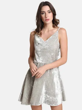 Cowl Neck Velvet Dress