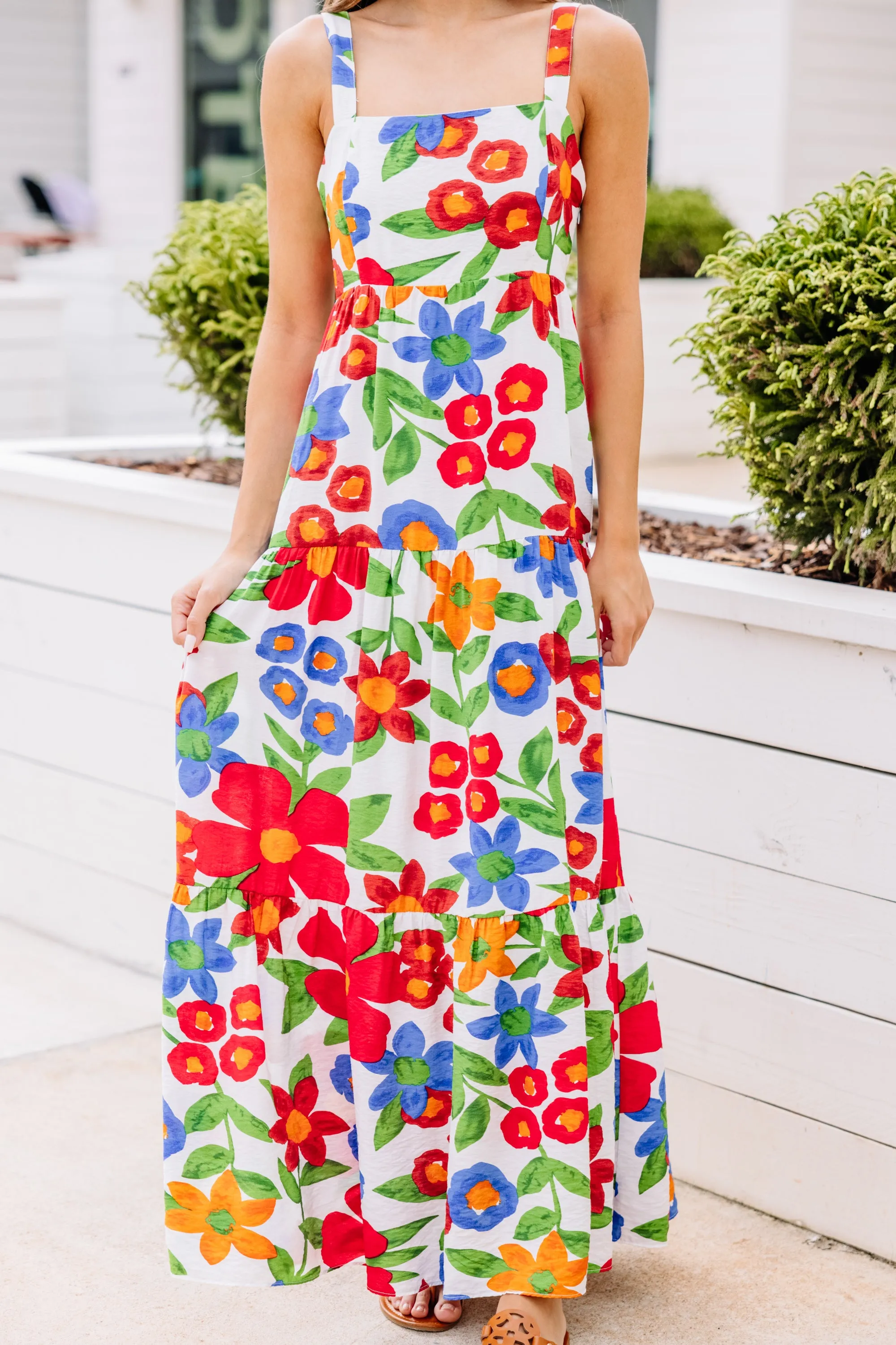 Create The Fun White Floral Maxi Dress