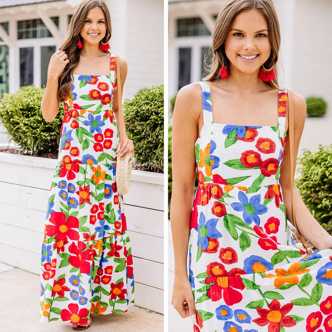 Create The Fun White Floral Maxi Dress