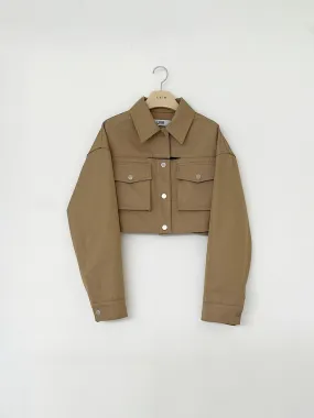 Cropped Jacket in Beige
