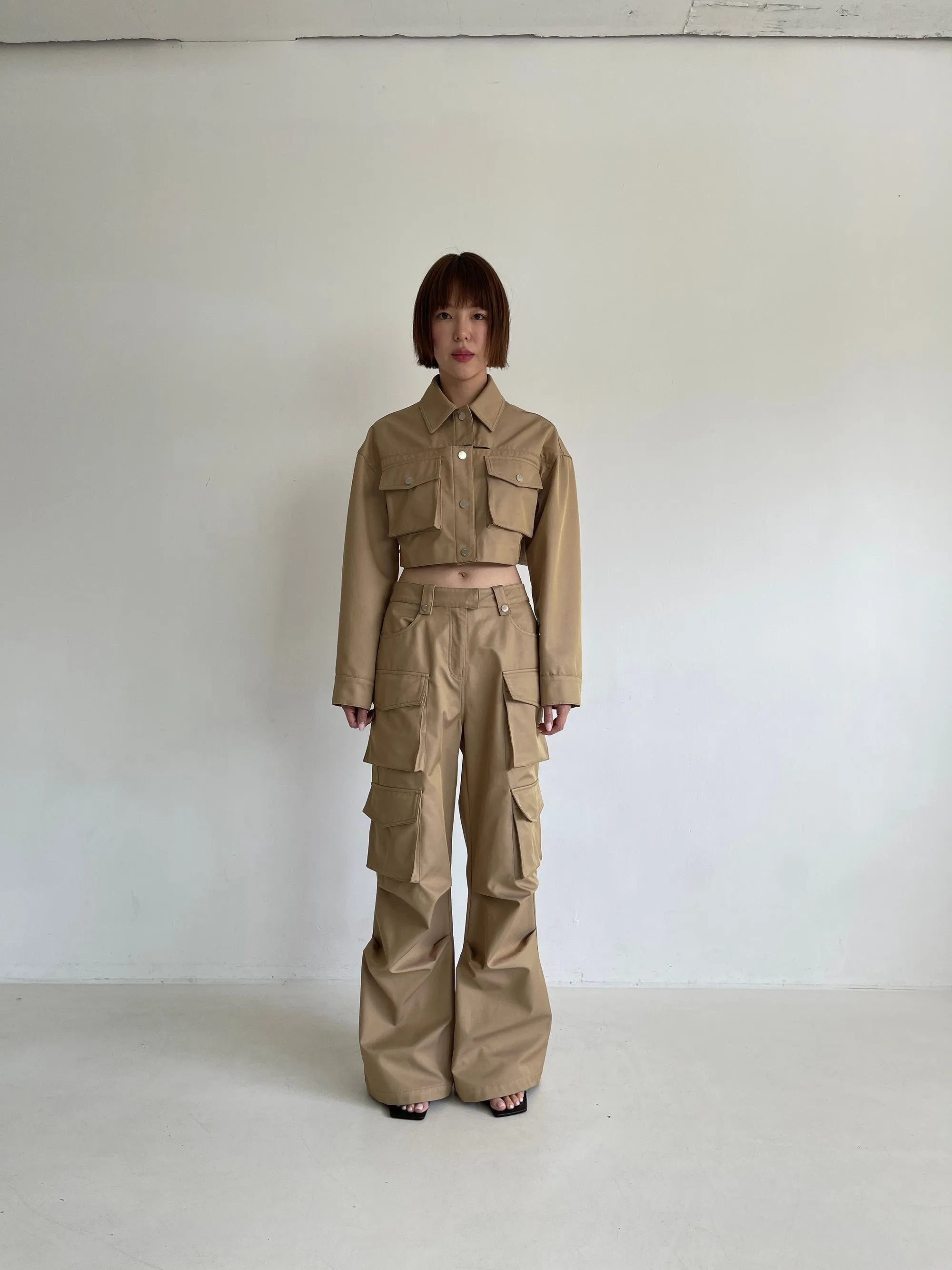 Cropped Jacket in Beige