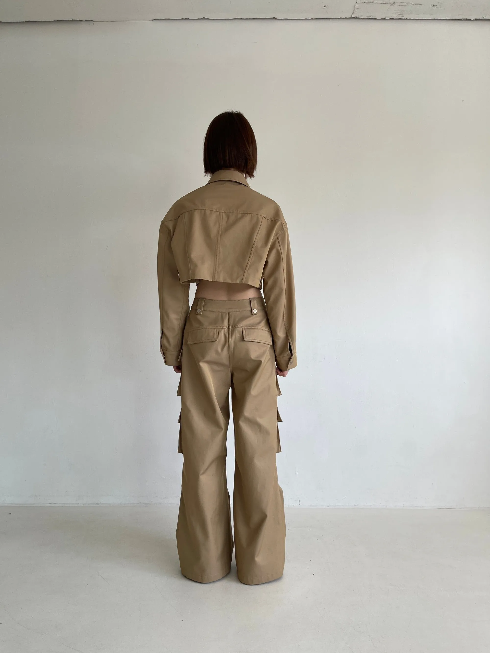 Cropped Jacket in Beige
