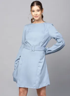 Dress With Waist Tie-Up Buckle
