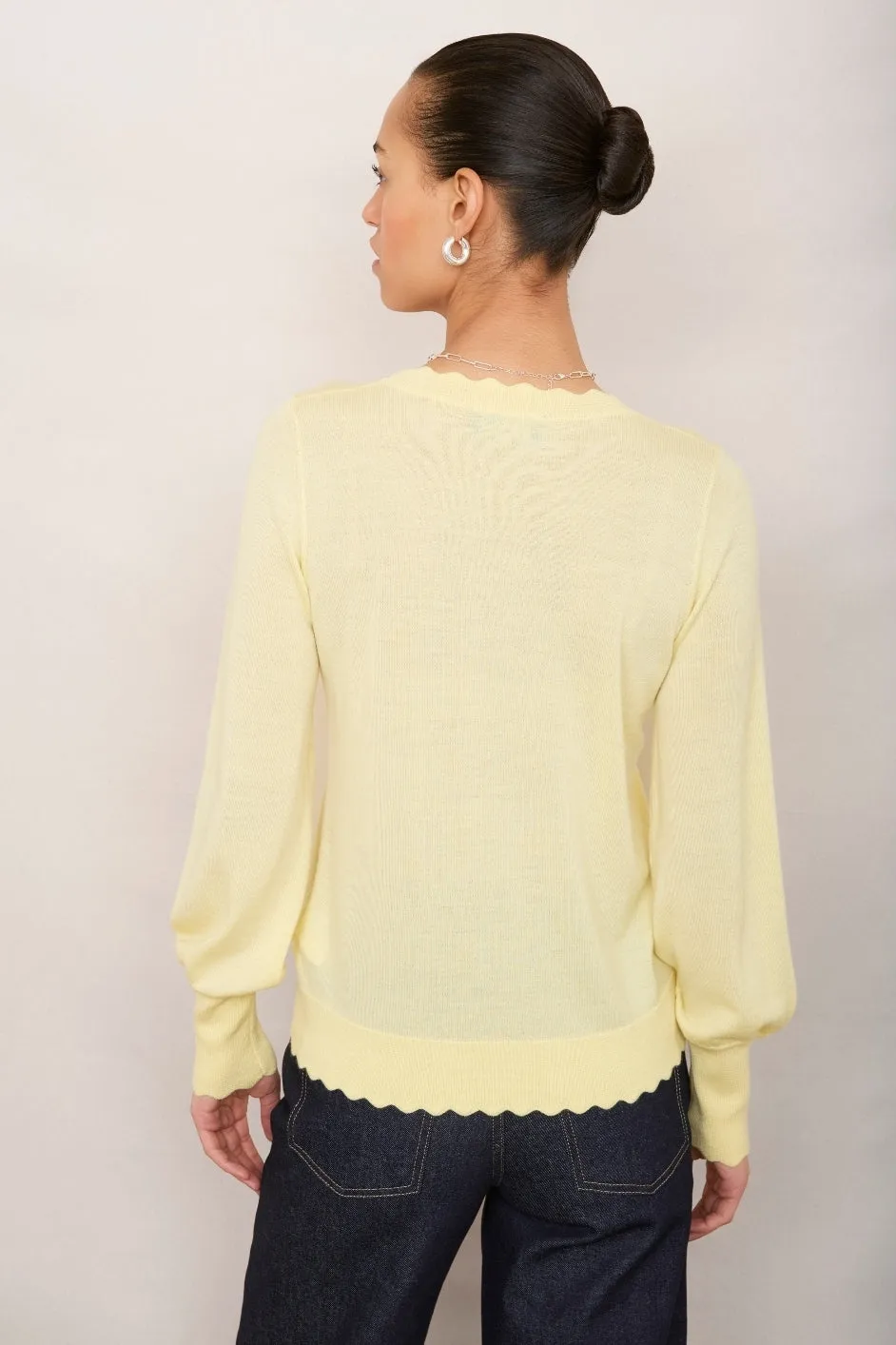 Fleurine Scallop Jumper - Buttermilk Yellow