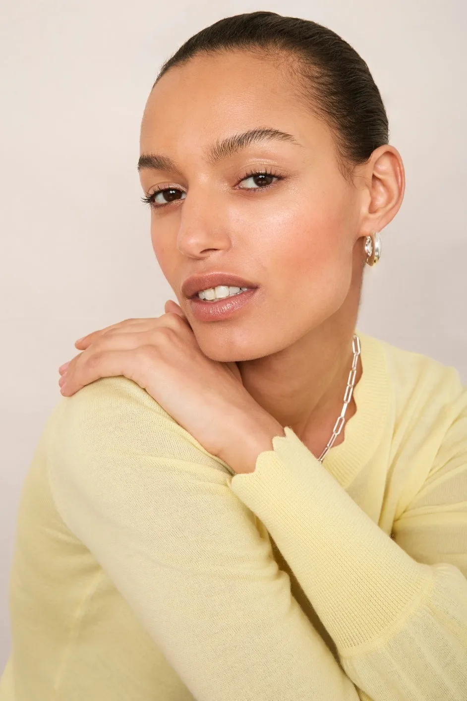 Fleurine Scallop Jumper - Buttermilk Yellow