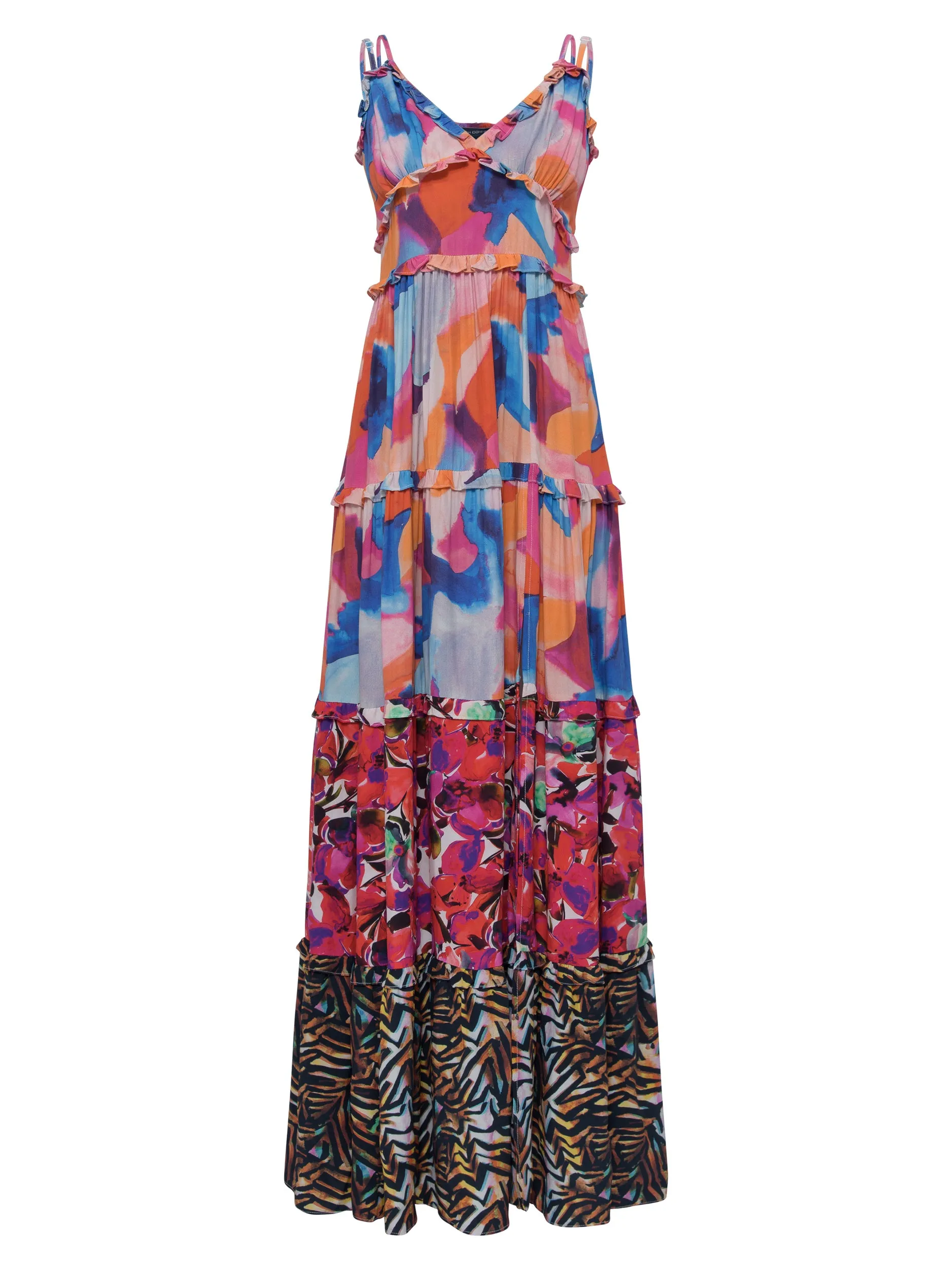 French Connection Isadora Delphine Tiered Maxi Dress 71SNS