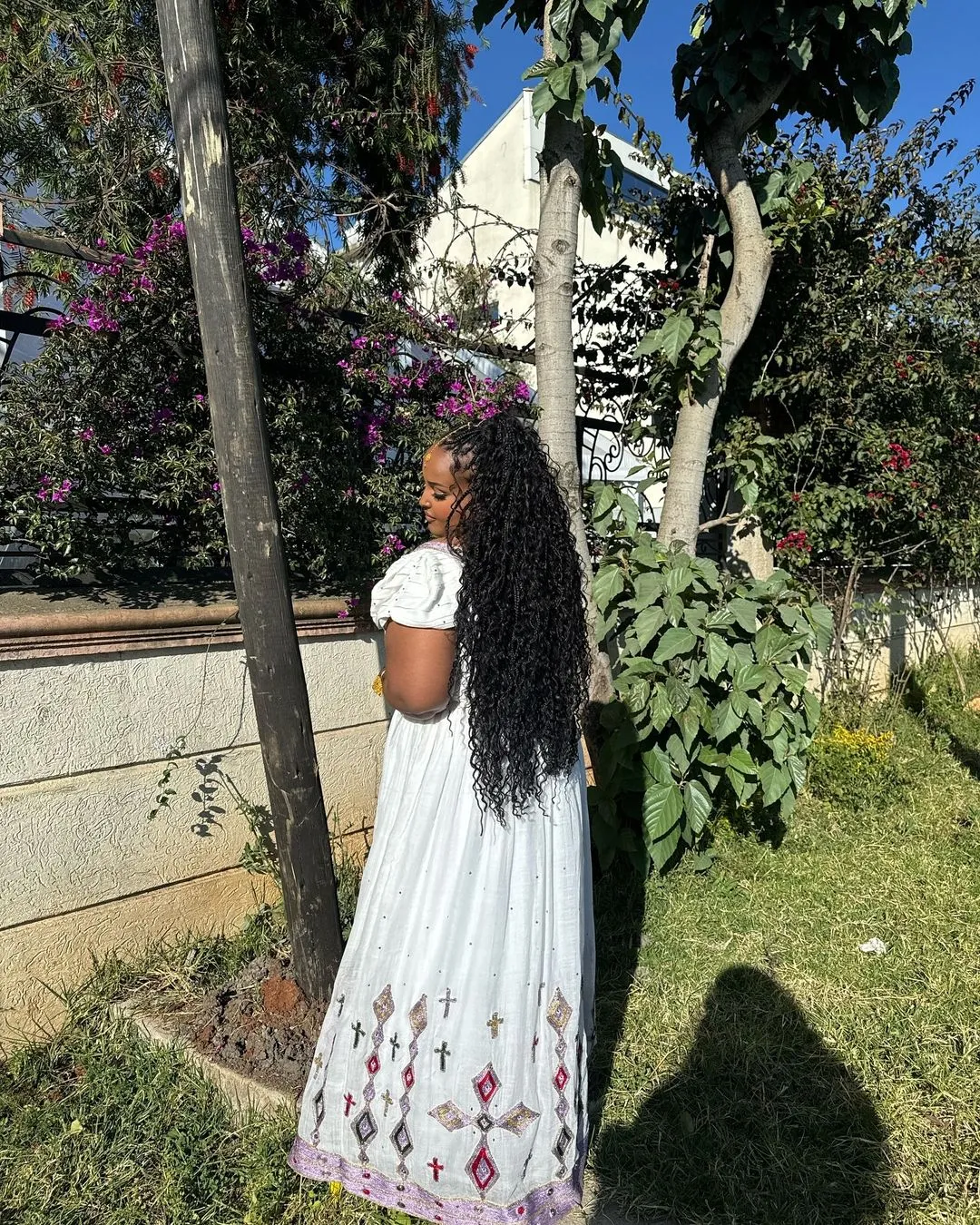 Fresh Look in Multicolored Ethiopian Traditional Dress: with Intricate Handmade Ornaments Habesha Dress Colorful Eritrean Clothing