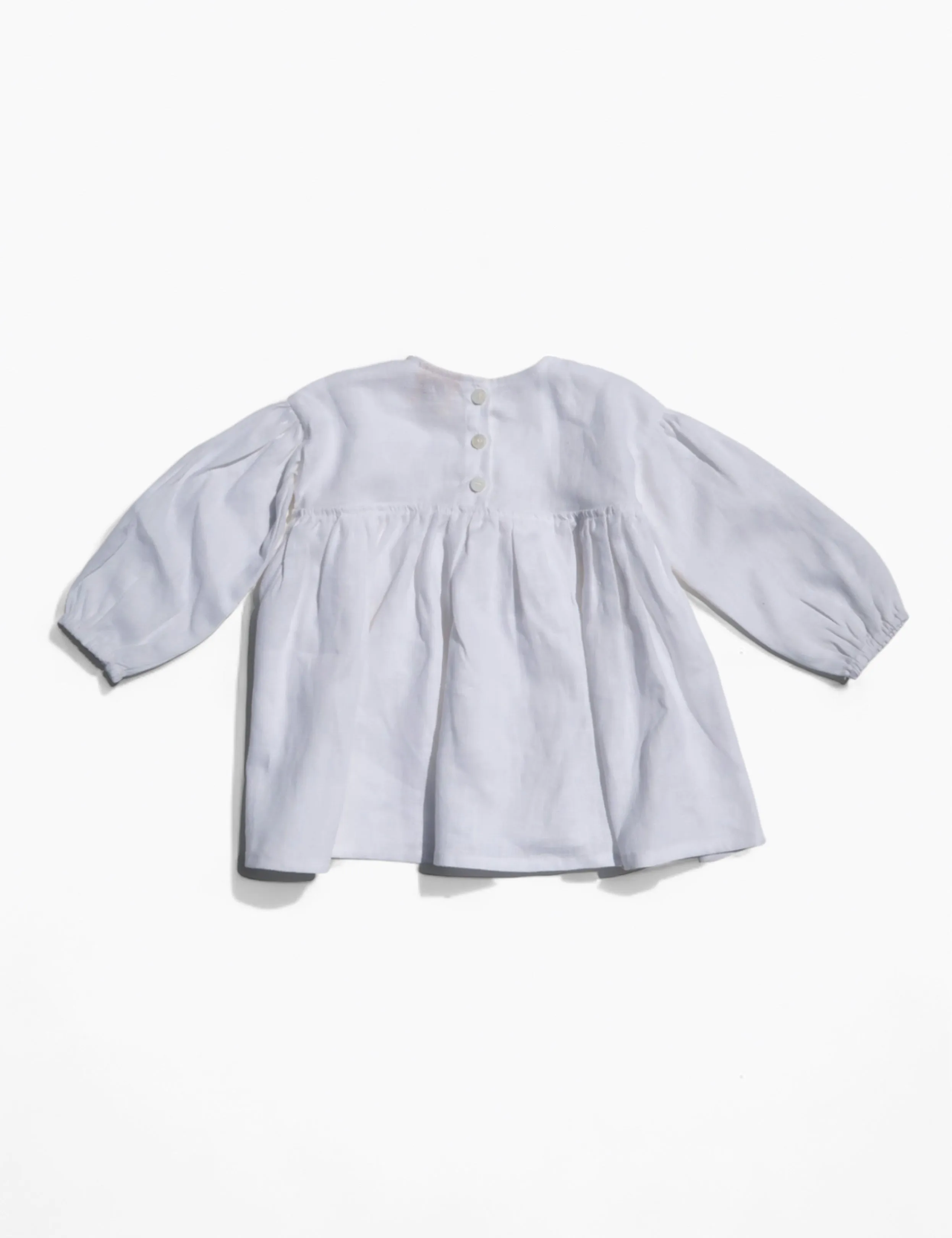 Gia Dress in White Linen