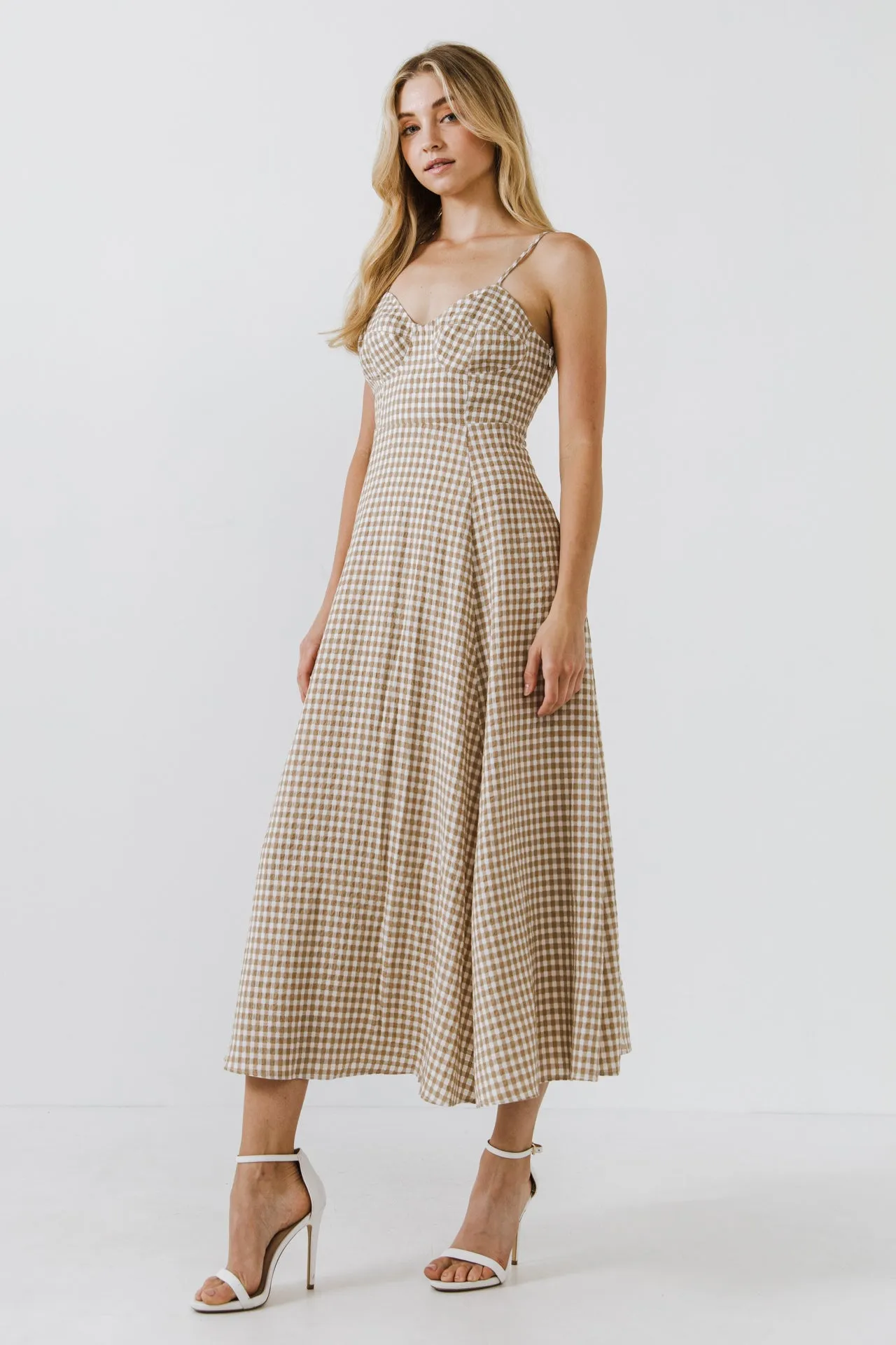 Gingham Coreset Maxi Dress